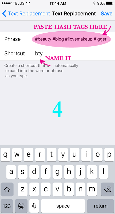 hashtag-shortcut-step4